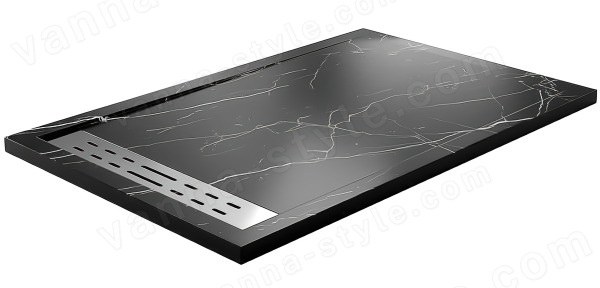 Душевой поддон WasserKraft Neime 19T36 140x90 из искусственного камня, черный 140x90 из искусственного камня, черный