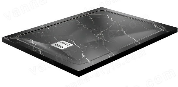 Душевой поддон WasserKraft Neime 19T07 120x90 из искусственного камня, черный 120x90 из искусственного камня, черный