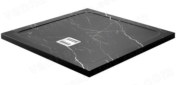 Душевой поддон WasserKraft Neime 19T03 90x90 из искусственного камня, черный 90x90 из искусственного камня, черный