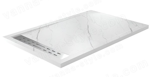 Душевой поддон WasserKraft Rhin 44T36 140x90 из искусственного камня, белый 140x90 из искусственного камня, белый