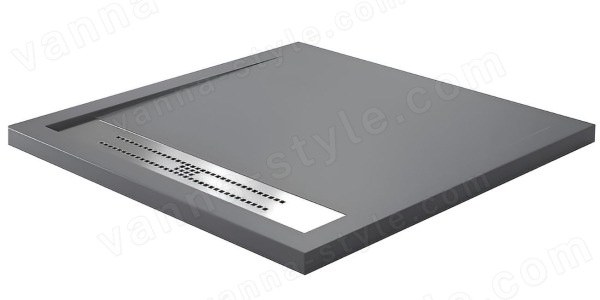 Душевой поддон WasserKraft Wiese 84T03 90x90 из искусственного камня, серый 90x90 из искусственного камня, серый