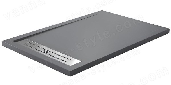 Душевой поддон WasserKraft Wiese 84T35 140x80 из искусственного камня, серый 140x80 из искусственного камня, серый