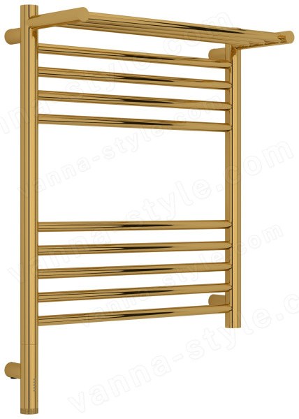 Полотенцесушитель электрический Сунержа Богема 3.1 L с полкой 50x60, матовое золото