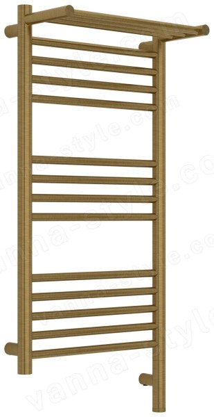 Полотенцесушитель электрический Сунержа Богема 3.1 R с полкой 40x80, латунь