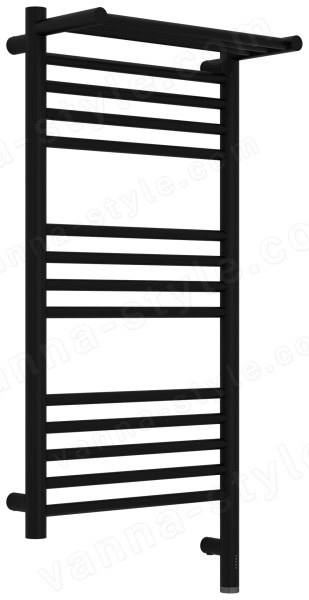 Полотенцесушитель электрический Сунержа Богема 3.1 R с полкой 40x80, черный матовый