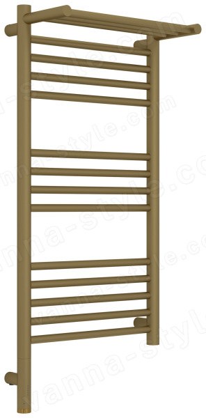 Полотенцесушитель электрический Сунержа Богема 3.1 L с полкой 40x80, матовое золото