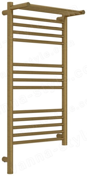 Полотенцесушитель электрический Сунержа Богема 3.1 L с полкой 40x80, латунь