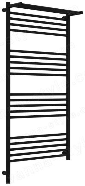Полотенцесушитель электрический Сунержа Богема 3.1 L с полкой 60x120, черный матовый