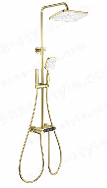 Душевая система Wonzon&amp;Woghand Muse Corno WW-B3112-BG, брашированное золото