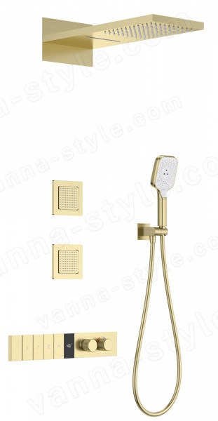 Встраиваемая душевая система Wonzon&amp;Woghand WW-D4538-A-BG, брашированное золото