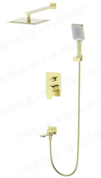 Встраиваемая душевая система Wonzon&amp;Woghand Diamond WW-88939011-BG, брашированное золото