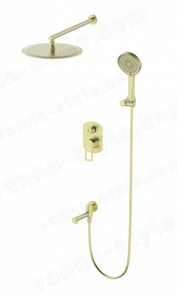Встраиваемая душевая система Wonzon&amp;Woghand Frame WW-88939010-BG, брашированное золото