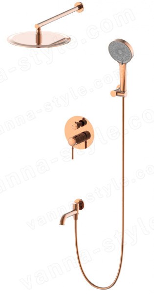 Встраиваемая душевая система Wonzon&Woghand Tor WW-88939073-RG, розовое золото