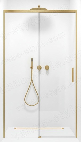 Душевая дверь Radaway Idea DWJ Brushed Gold 140 L, профиль золото, профиль золото