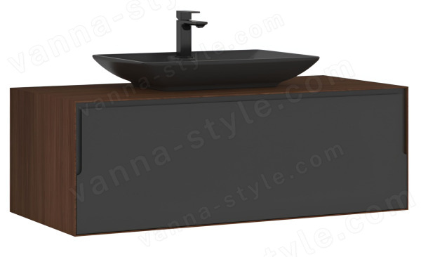 Тумба с раковиной Orka Craft 120 подвесная, орех-антрацит