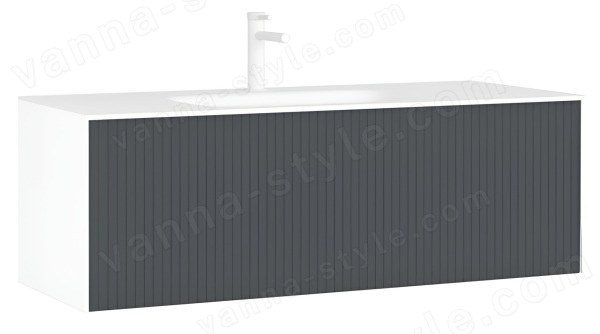 Тумба с раковиной Orka Cube 120 подвесная, антрацит матовый