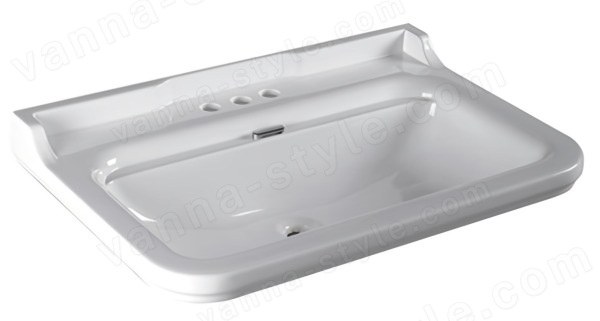 Раковина Kerasan Waldorf 4141K1bi/cr*3 80x55, белая, белая