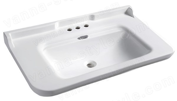 Раковина Kerasan Waldorf 4142K1bi/cr*3 100x55, белая , белая