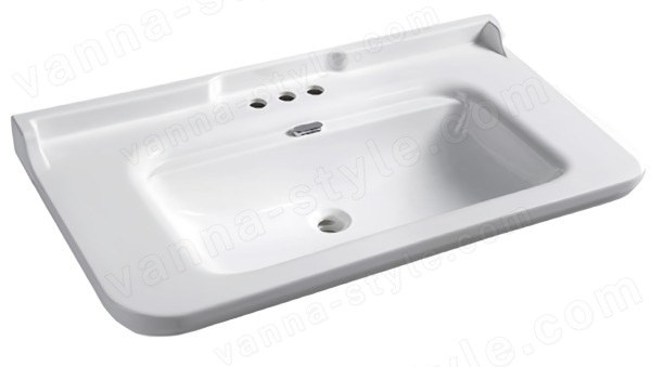 Раковина Kerasan Waldorf 4144K1bi/cr*3 120x55, белая, белая