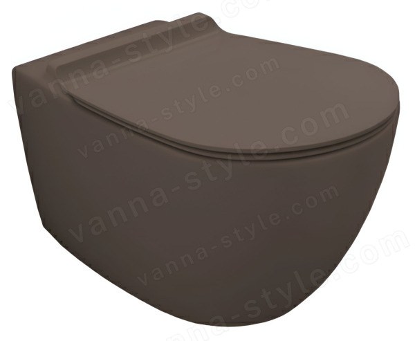 Подвесной унитаз Simas Vignoni VI18VERT moka matt, коричневый матовый
