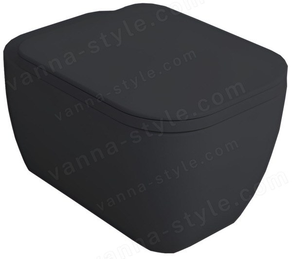 Подвесной унитаз Simas Henges HE18 antracite matt, черный матовый, черный матовый