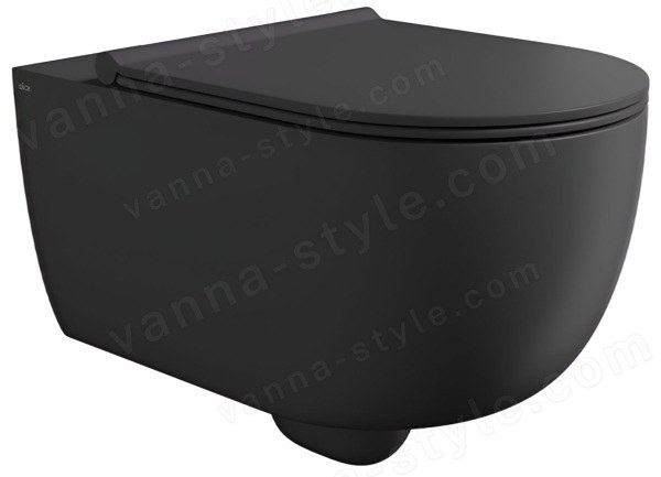 Подвесной унитаз Alice Unica 32240108SET, черный матовый с сиденьем , черный матовый с сиденьем