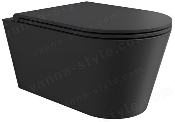 Подвесной унитаз Alice Hide Round 31170108SET, черный матовый с сиденьем, черный матовый с сиденьем