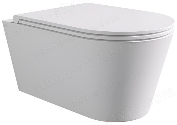 Подвесной унитаз Alice Hide Round 31170109SET, белый матовый с сиденьем, белый матовый с сиденьем