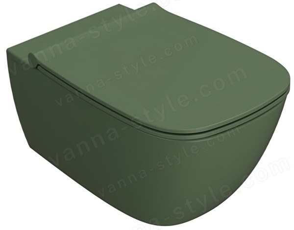 Подвесной унитаз Globo Genesis GNS02.FE, зеленый матовый безободковый, зеленый матовый