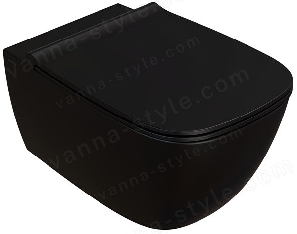 Подвесной унитаз Globo Genesis GNS02.AR, черный матовый безободковый, черный матовый