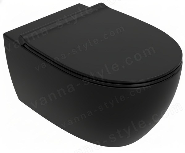 Подвесной унитаз Globo 4ALL MDS03.AR, черный матовый безободковый, черный матовый