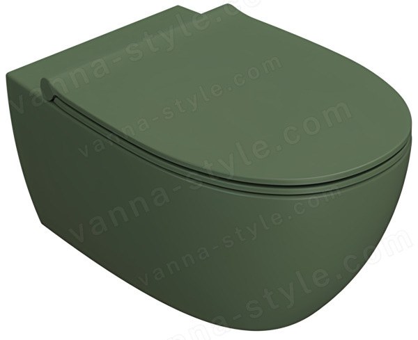 Подвесной унитаз Globo 4ALL MDS03.FE, зеленый матовый безободковый, зеленый матовый