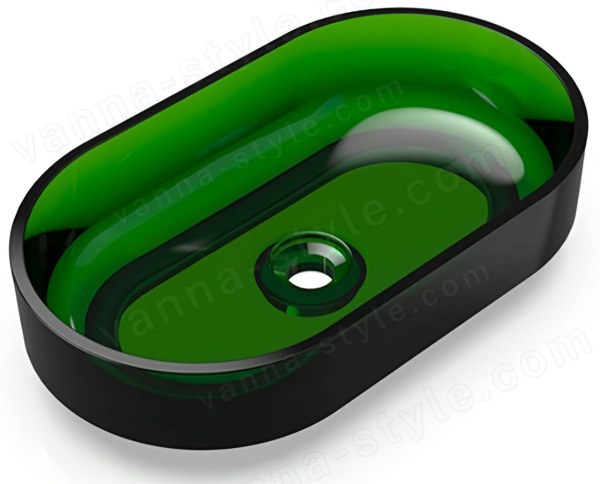 Накладная раковина Knief Charm Ellipse 70203090 55x32, зеленая