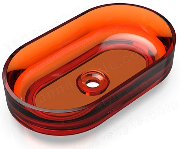 Накладная раковина Knief Charm Ellipse 70203070 55x32, оранжевая