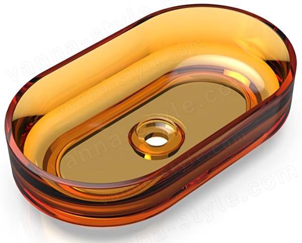 Накладная раковина Knief Charm Ellipse 70203050 55x32, желтая