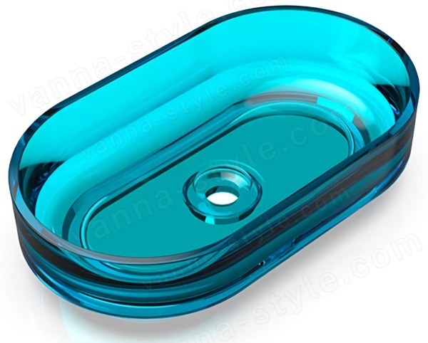 Накладная раковина Knief Charm Ellipse 70203100 55x32, голубая