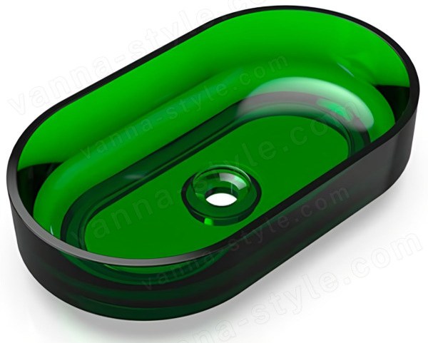 Накладная раковина Knief Charm Ellipse 70203080 55x32, зеленая