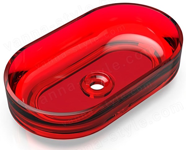 Накладная раковина Knief Charm Ellipse 70203040 55x32, красная