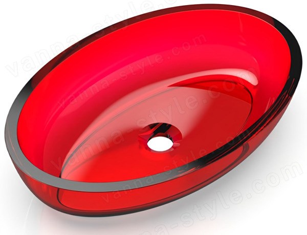 Накладная раковина Knief Charm Oval 70201040 55x37, красная