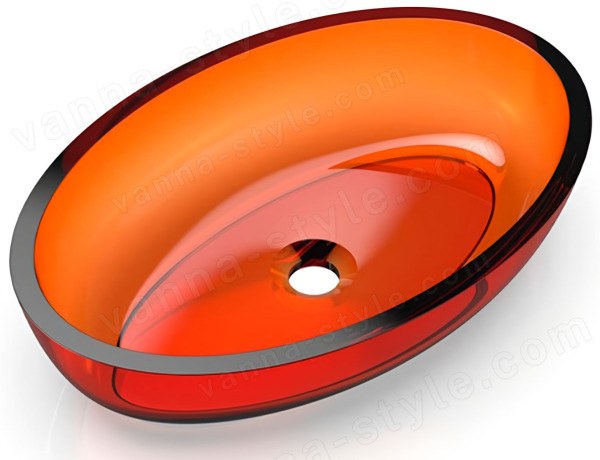 Накладная раковина Knief Charm Oval 70201070 55x37, оранжевая