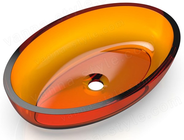 Накладная раковина Knief Charm Oval 70201060 55x37, оранжевая