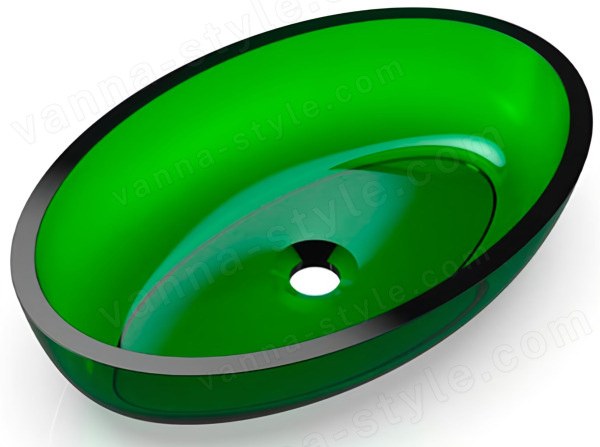 Накладная раковина Knief Charm Oval 70201090 55x37, зеленая