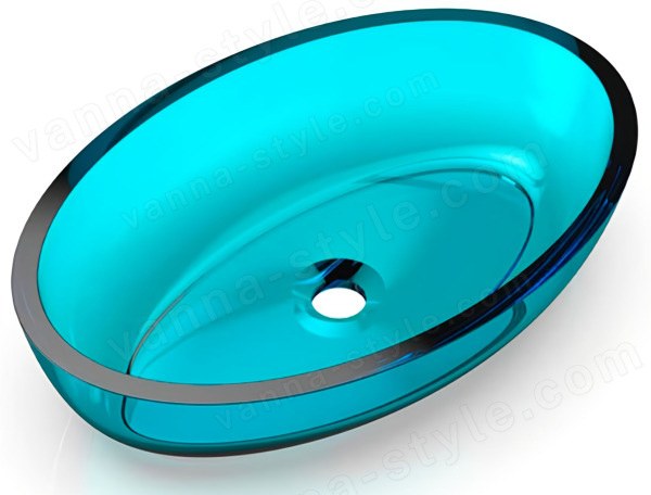 Накладная раковина Knief Charm Oval 70201100 55x37, голубая