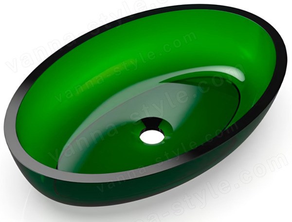 Накладная раковина Knief Charm Oval 70201080 55x37, зеленая