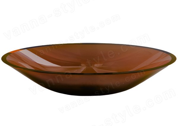 Накладная раковина Abber Kristall AT2812Opal 53x42, коричневая 53x42, коричневая