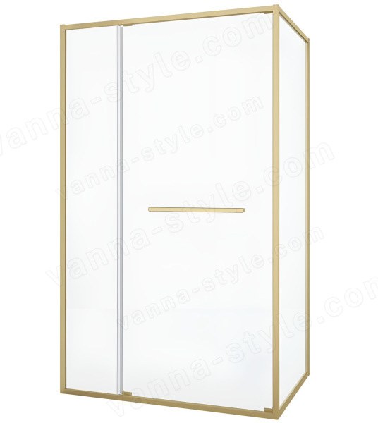 Душевой уголок Black&amp;White S1180-1290G 120x90, профиль брашированное золото