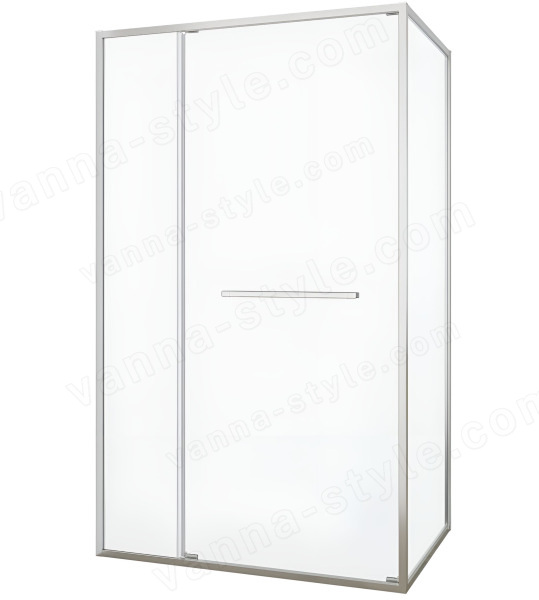 Душевой уголок Black&White S1180-1290N 120x90, профиль брашированный никель