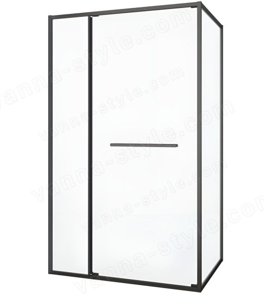 Душевой уголок Black&White S1180-1290GM 120x90, профиль оружейная сталь