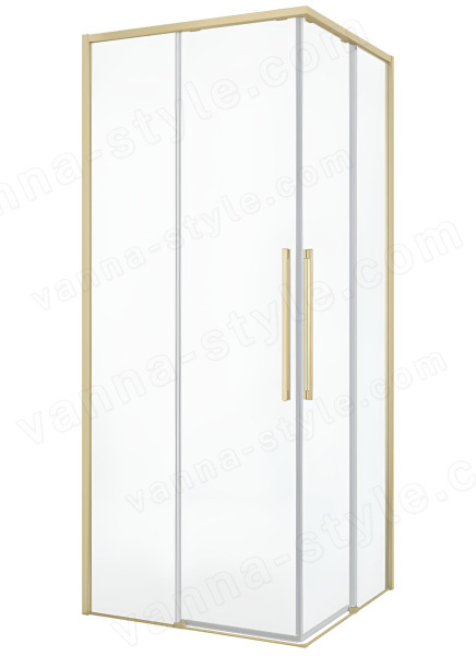 Душевой уголок Black&White S1220-9090G 90x90, профиль брашированное золото