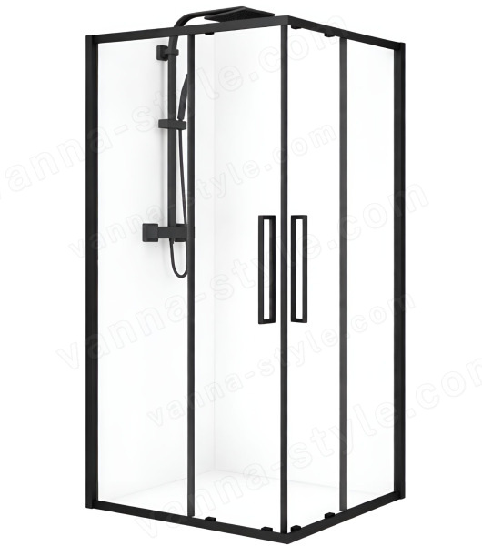 Душевой уголок Black&White Stellar Wind S872-900 90x90, профиль черный